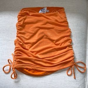 PRINCESS POLLY AUTON MINI SKIRT ORANGE SIZE 4 NWOT